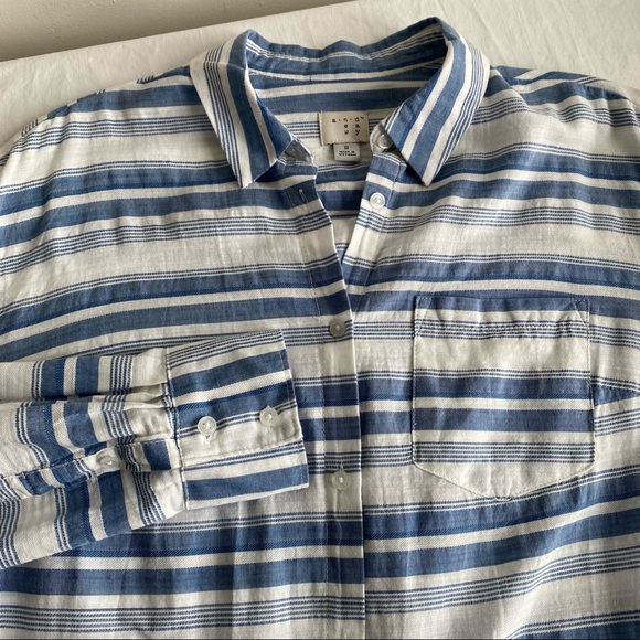A New Day Stripe Button Down Shirt Blouse Top - Picture 6 of 9